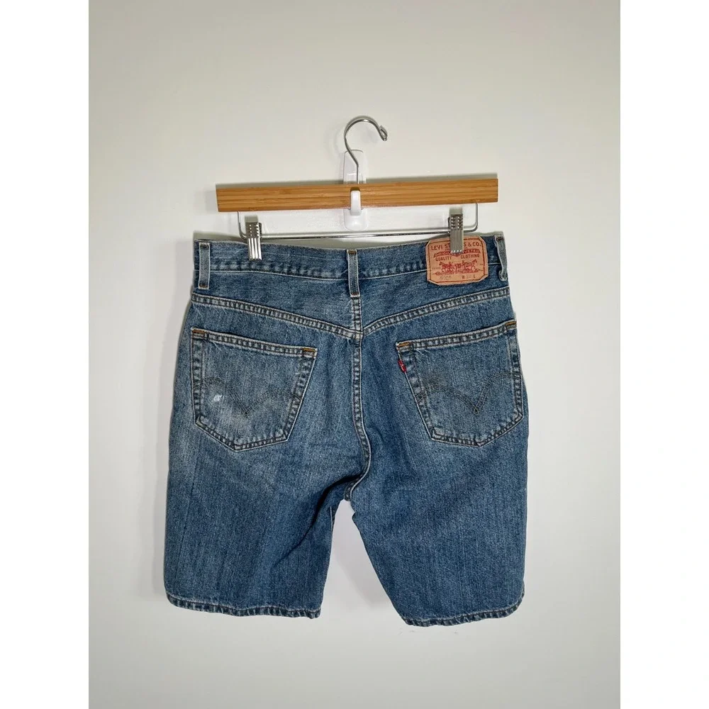Levis 505 Womens Jean Shorts 33 Blue Y2K Baggy Jorts Cowgirl‎ Rodeo Western